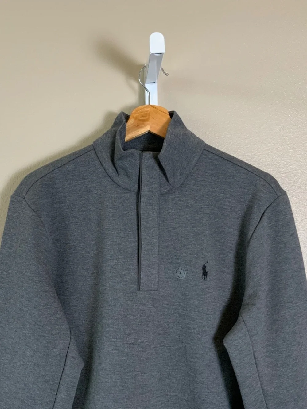POLO Ralph Lauren Double-Knit Quarter Snap Mockneck Pullover Sweatshirt